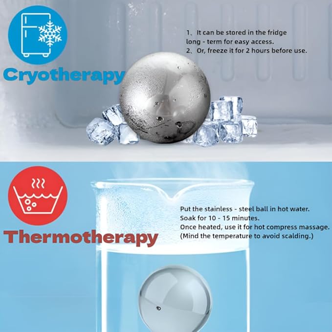 Ice Globes for Face & Eyes, Unbreakable Stainless Steel Cryo Massagers for Skincare Routines, Multifunctional Cold Roller Cooling Globes for Puffiness, Sagging Skin, Fine Lines, and Facial Relaxation