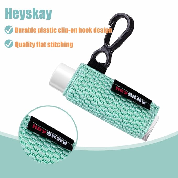 5PCS Lip Balm Holder Lip Gloss Sleeves Keychain Lipstick Holder Keychain Chapstick Elastic Sleeves(Fleshpink/Aqua/White/Rose/Black)