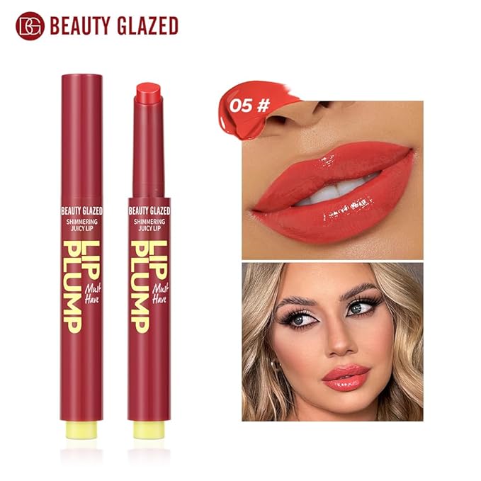 MAEPEOR Hydrating Lip Plumper 12 Colors Moisturizing Shiny Juicy Lip Balm Long Lasting Nourishing Lip Pluming Balm(Color 05)