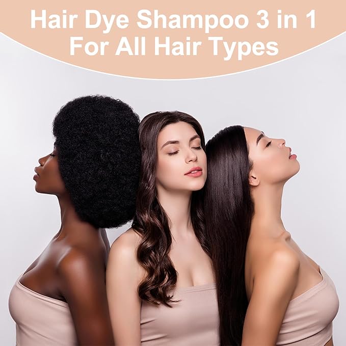 Dark Brown Hair Dye Shampoo for Men and Women, Hair Color Shampoo For Home Use, 16.9 Fl Oz (Dark Brown)