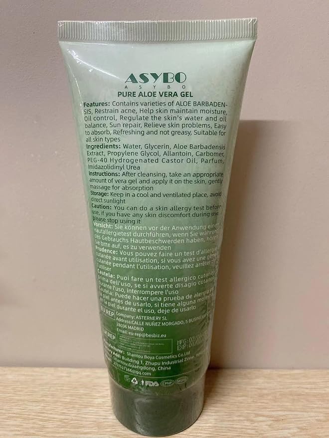 200x2 ML Aloe Vera Gel – 99% Organic Pure Aloe Vera Hydrating Face & Body Moisturizer, Natural Aloe Cream for Dry Skin, Sunburn, Acne, Soothing & Moisturizing