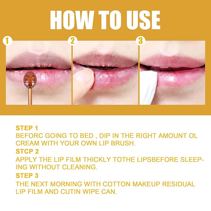 Nourishing Lip Balm Honey Pot, Moisturizing Strawberry Propolis Lip Mask, Hydrating & Prevention Dry and Cracked Lip Scrubs Exfoliator Lip Sleeping Mask Reduces Lip Lines