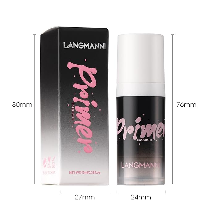 LANGMANNI Matte Grip Face Primer, Transparent Skin Perfecting Hydrating Primer,Unique Smooth Gel-Based Primer Essential For Longlasting Perfection Face Makeup (0.33 Fl Oz, 1)