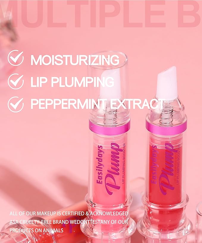 Spicy Lip Gloss Plumper Glossy Lip Lipstick, Lifter Gloss, Hydrating, Volumizes, High-Shine, Lip Plumping Lip Glaze Lip Makeup, Plump & Pout Lip Plumper for Women Girls (#04)