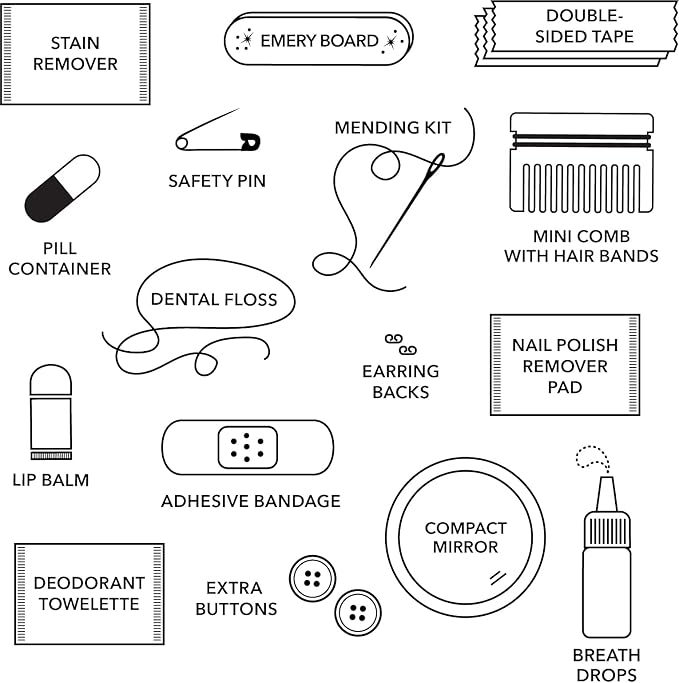 Pinch Provisions Blue Periwinkle Minimergency Kit, includes 17 Travel-Sized Cosmetic Essentials, Convenient for Purses, Emergency Beauty Accessories, Gifts for Holiday’s & Birthday’s