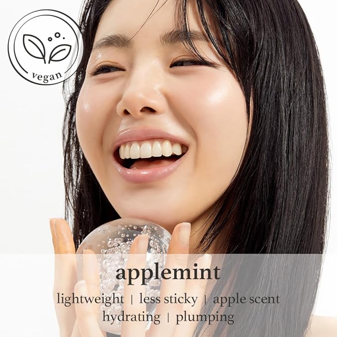 NOONI Korean Lip Oil - Applemint | Long-Lasting, Moisturizing, Plumping, Revitalizing for Dry Lips, Waterproof, No Peel Off, Hydrating, Nourishing Crystal Clear, 0.12 FL Oz