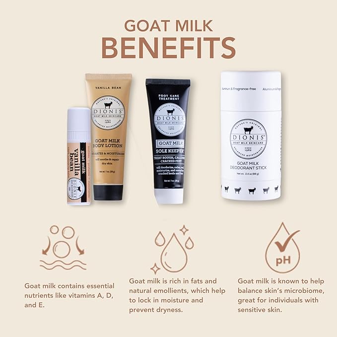 Dionis Vanilla Bean Goat Milk Body Care Bundle
