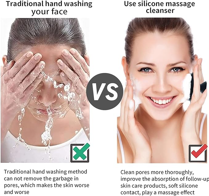 VWMYQ Face Scrubber 2 Pack Face Scrubber Silicone Face Scrubber for Men Facial Cleansing Brush Silicone Face Wash Brush Manual Waterproof Cleansing Skin Care Face Brushes for Cleansing and Exfoliating