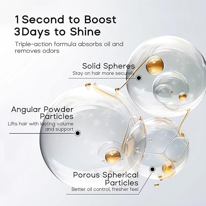 Dry Shampoo for Women, Dry Scalp Shampoo Spray for Dark Hair Leaves No White Residue, Absorb Oils, Volumizing & Refresh Hair for 72 Hours, 5.07 Fl Oz