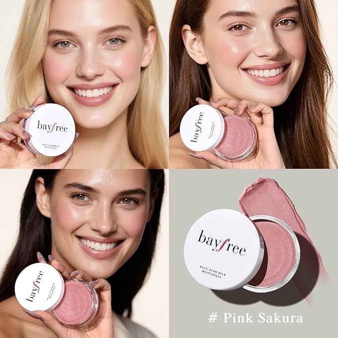 Multi Glow Balm, Cream Blush for Cheeks, Blush Balm Face Makeup, Radiant Finish, Hydrating, Creamy, Lightweight & Blendable Color, Face Balm, 0.63 Oz (Pink Sakura)