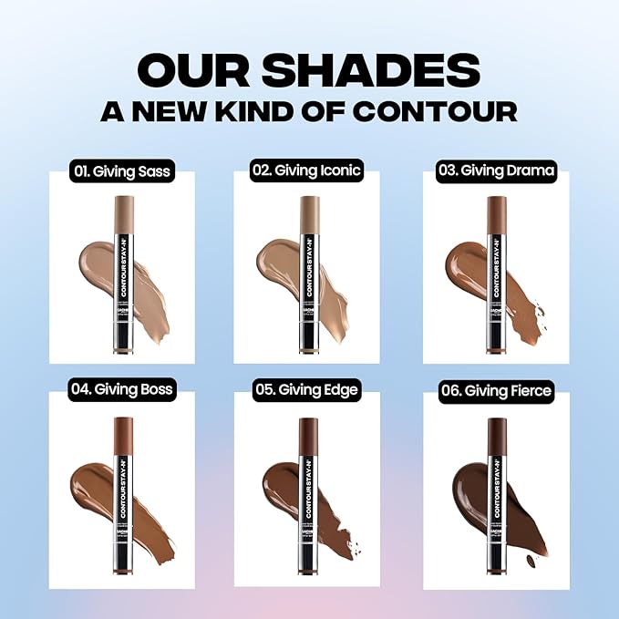 Sacheu Liquid Contour STAY-N Long Wear Cream Contour Makeup — Long Lasting, Blendable, & Lightweight Formula — Vegan & Cruelty-free, Giving Sass