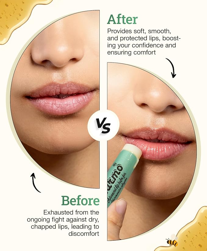 Harmo - Organic Lip Balm, Moisturizing Natural Lip Balm with Coconut Oil & Vitamin E, 3 Pack Mint Flavor - with Coconut Oil, Vitamin E- Made in USA