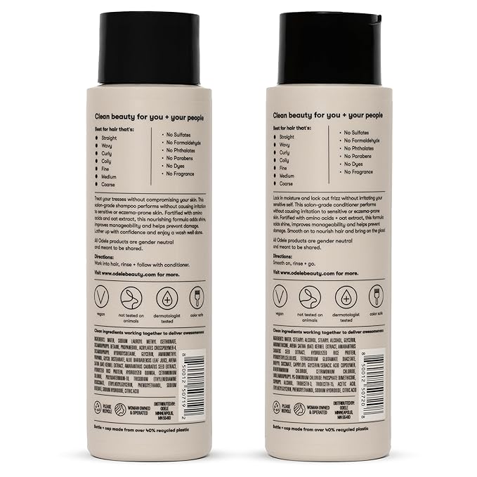 Sulfate-Free Ultra-Sensitive Shampoo & Conditioner Set for Extra Gentle Cleansing and All Hair Types, 13 Fl Oz Each (2-Pack)