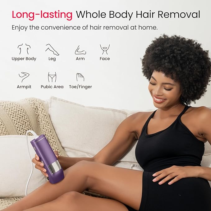 IPL Laser Hair Removal for Women and Men, 2 Lights, 2℃, 16.6 cm² Sapphire Ice Cooling for Sensitive Skin, 4-Pulse Mode for Ingrown Hair, Bikini, Face, Body Permanent Epilator Home Hair Removal Device