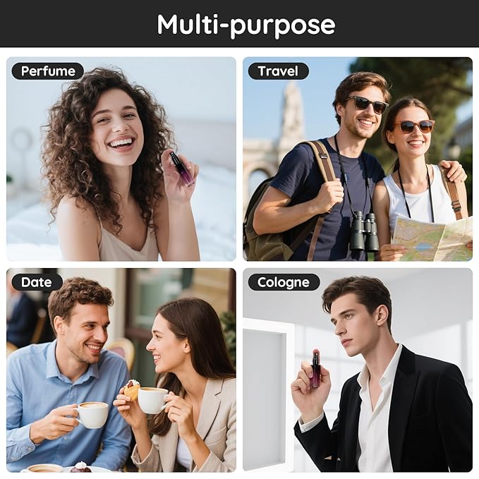 Segbeauty 0.34oz Perfume Travel Bottles Refillable, 10pcs 10ml Glass Empty Perfume Atomizer Sprayer, Mini Portable Travel Cologne Spray Bottle, Cologne Atomizer Set with Refill Pump Tools