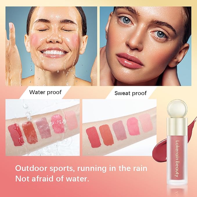 Liquid Blush, Natural Matte Finish Looking, Dewy Cheek Tint Cream Blush for Cheeks, Soft Cream Face Blush, Moisturizing Lightweight Blendable Feel(Orange Red 04)