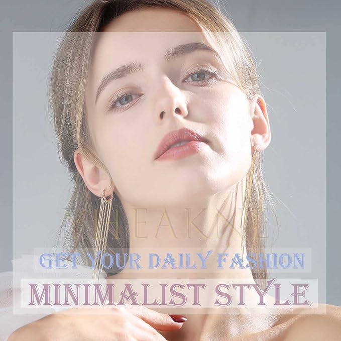 Boho Star Chain Tassel Earrings Gold Star Dangle Earrings Long Chain Drop Earrings Tiny Star Fringe Chain Earrings Jewelry for Women and Girls