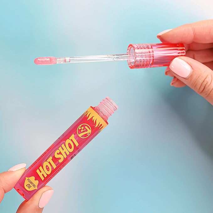 W7 Hot Shot Plumping Oil - Enhancing & Repairing Plump Effect For Fuller Lips - Clear & Soft, Natural, Everyday Lip Care
