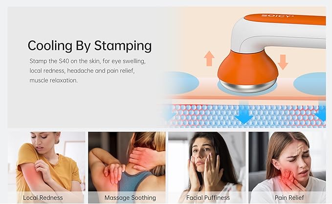 ONLYSKY BEAUTY Cooling Ice Roller Facial Massage Roller for Face (Orange)