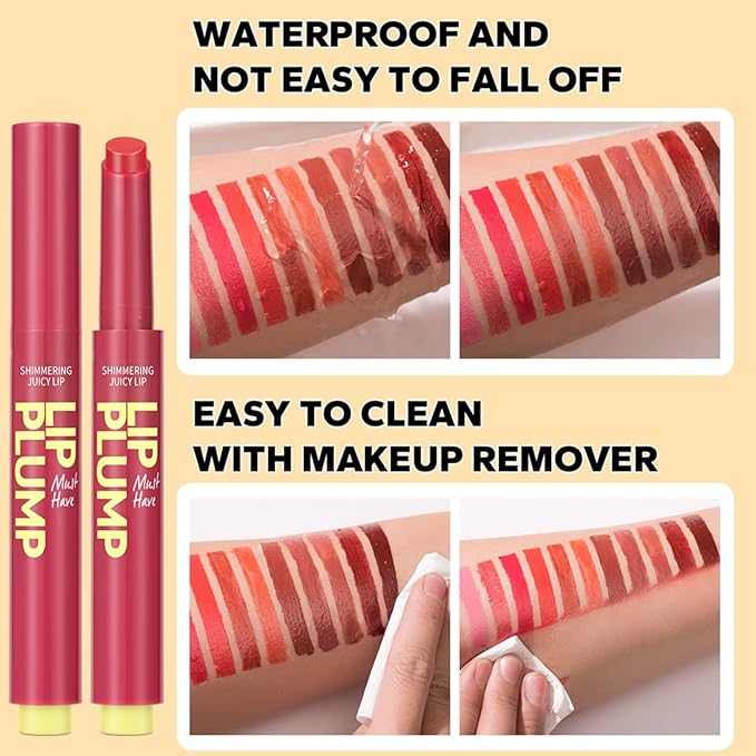 MAEPEOR Hydrating Lip Plumper 12 Colors Moisturizing Shiny Juicy Lip Balm Long Lasting Nourishing Lip Pluming Balm(Color 07)
