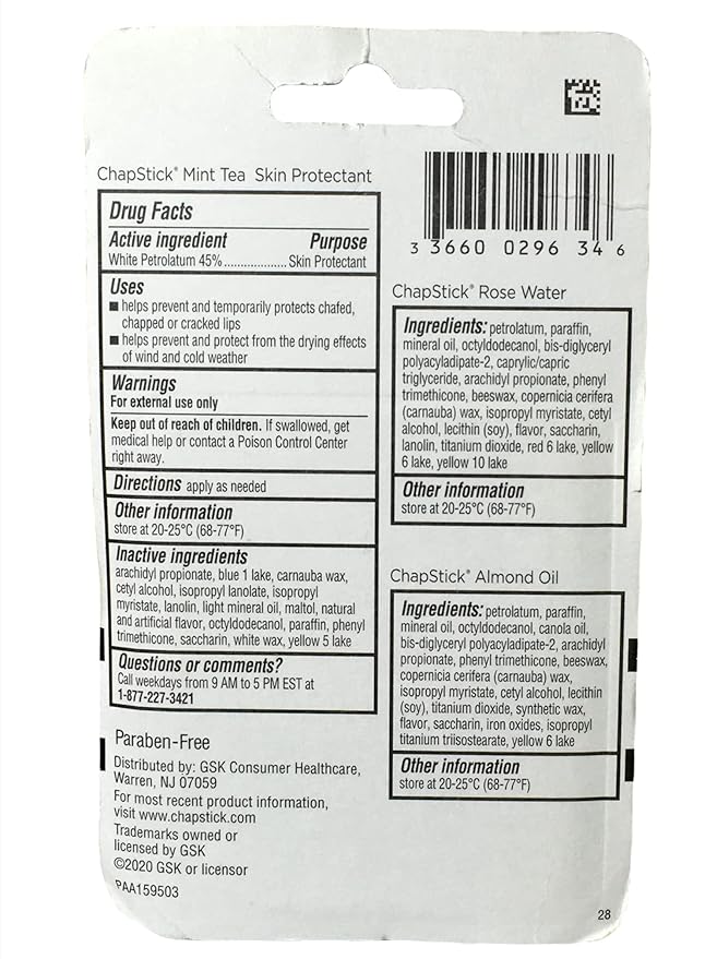 ChapStick Bulk Lip Balm SPA Collection, Lip Care Tubes, 0.45 oz, 72 ct case