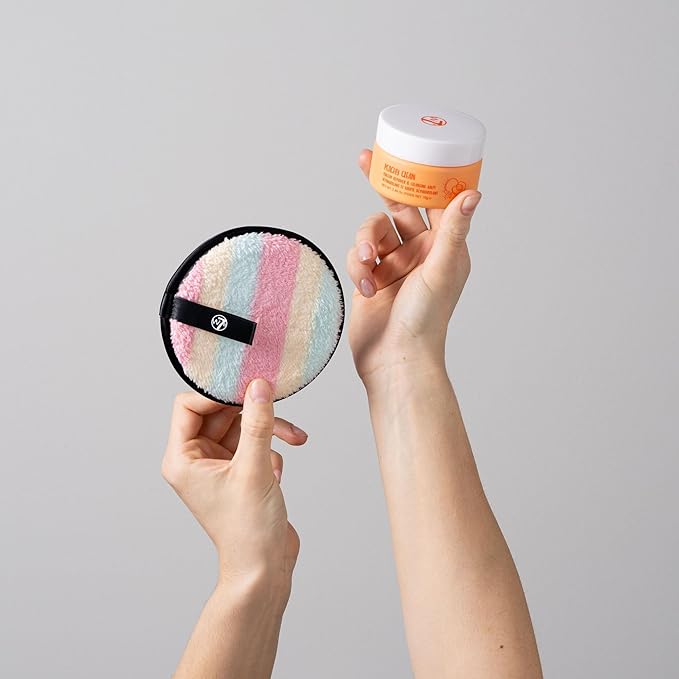 W7 Peachy Clean Makeup Cleansing Balm & Makeup Remover Cookie Disc Duo - Gently Removes Makeup