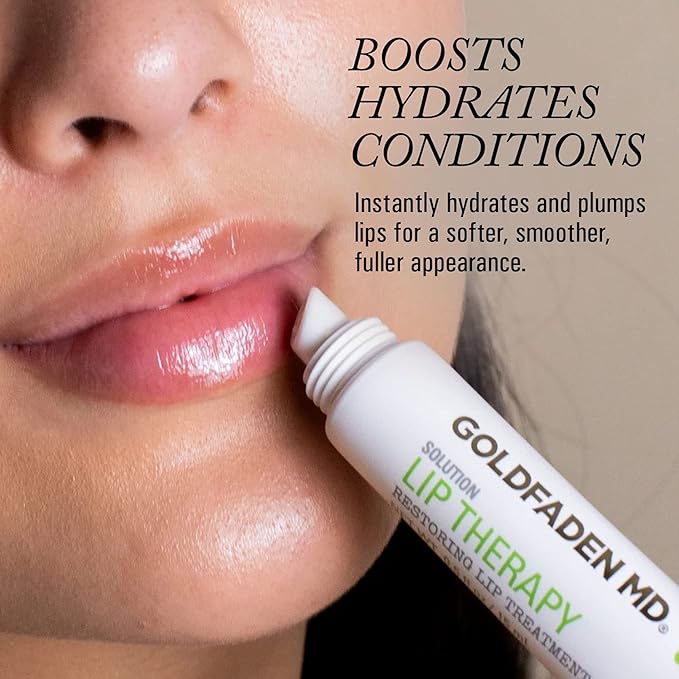 Goldfaden MD Lip Therapy | Restoring Lip Treatment | w/Peptides, Hyaluronic Acid, Fruit Berry Wax, Borage Oil, Rose Hip Oil & Vitamin E | Nourishes, Hydrates & Plumps Appearance 0.14 fl oz / 4 mL