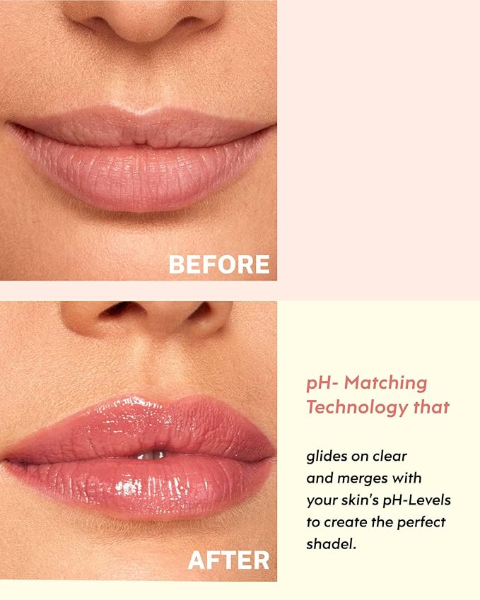 Tinted Lip Balm, Flower Lipstick Tinted Lip Gloss Long Lasting PH Lipstick, Color Changing Lipstick Natural Chapstick, Glitter Pink Shade Lipstick, Red Flower