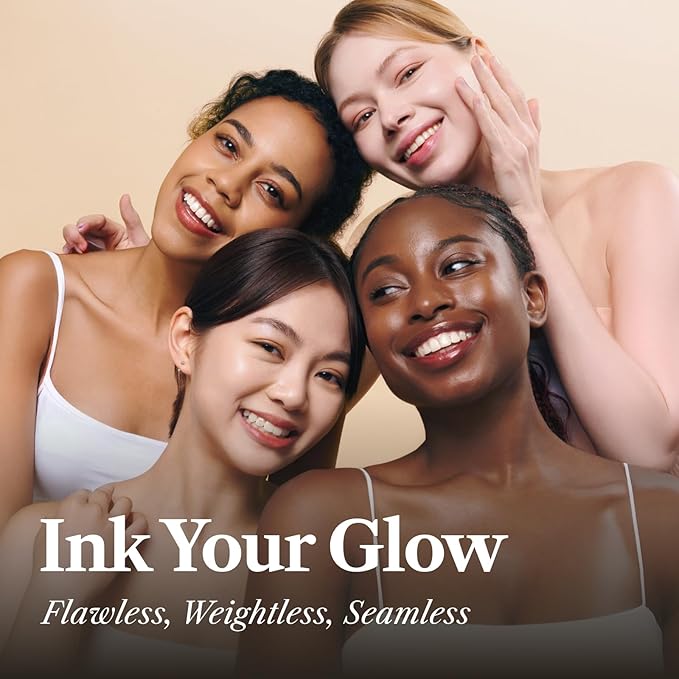 THE FACE SHOP Ink Lasting Liquid Foundation, Full Coverage, 72‑Hour Wear Semi‑Matte Finish, Makeup with Bakuchiol, W120 Cashew, 0.84 Fl. Oz.