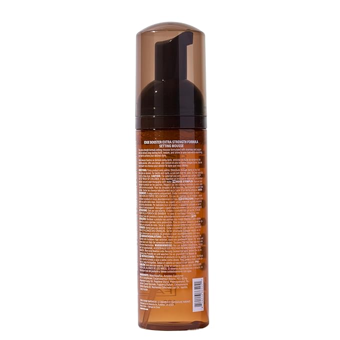 Style Factor EDGE BOOSTER Extra Strength Setting Mousse ā Frizz Control, Extra Volume, and Conditioning ā 6.4oz Amber Mousse for Curly Hair