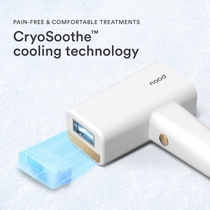 NEW Nood™ Flasher Pro — IPL Laser Hair Removal Device for Women & Men with Sapphire Cooling — Pain-free & Permanent, Visible Results After First Use & Works Everywhere Hair Grows — Gloss White