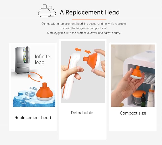 ONLYSKY BEAUTY Cooling Ice Roller Facial Massage Roller for Face (Orange)