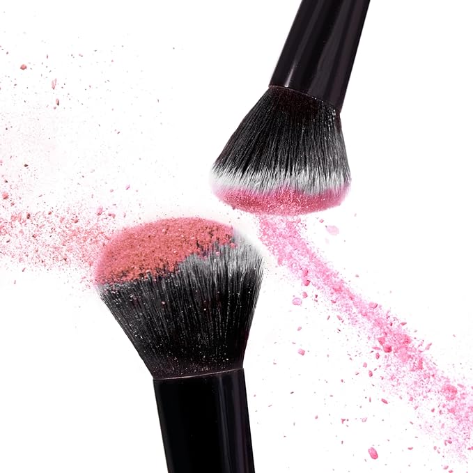 LAURA GELLER NEW YORK Dual-Ended Blush + Bronzer Brush - Blush Bronzer Contour Face Makeup Brush