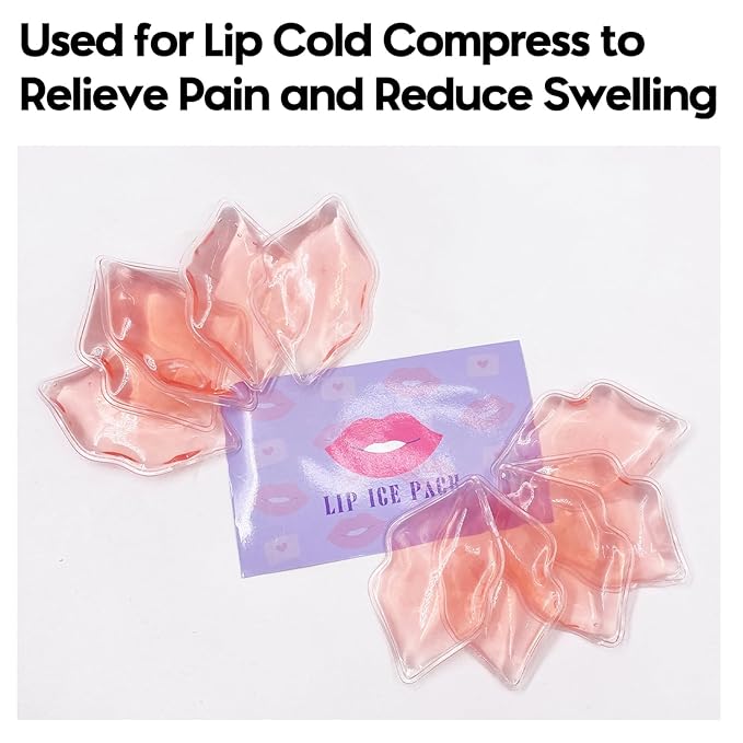 Lip Ice Pack for Cosmetic (10 PCS),Ice Pack After lip ice treatment, reusable ice pack lip shape ice pack to relieve pain and relax lips, anti-aging lip care ice pack to reduce lip swelling