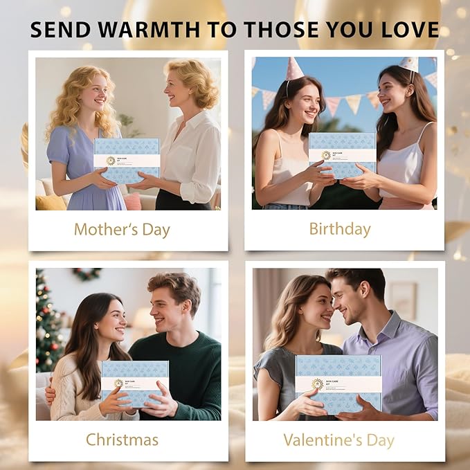 Spa Gift Set, 28pcs Ylang Facial Skin Care Set includes Face Cream, Bath Oil, Serum, Shower Accessories, Clay Mask. Bath & Body Set, Body & Facial Kit for Women & Men, Birthday, Christmas, Dad, Mom