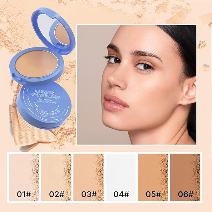 Oil Control Face Pressed Powder,Matte Smooth Flawless Setting Powder Makeup,Waterproof Long Lasting Finishing Powder,Cruelty Free Lightweight Face Cosmetics,0.35Oz(CLASSIC IVORY)