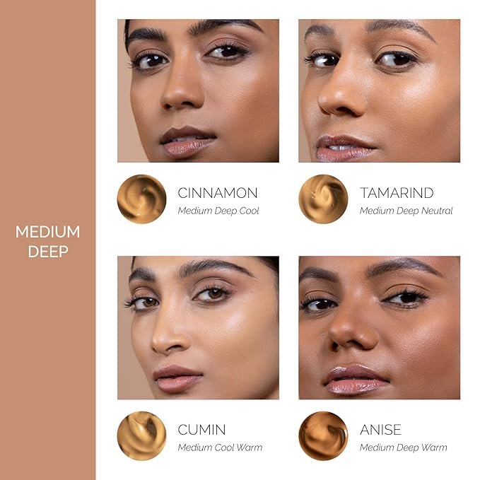 OFIR Skin Satin Medium Coverage Foundation | Vegan | Blue Light Protection | Non-Creasing | 1 FL OZ | (Cinnamon - Medium Deep Cool)