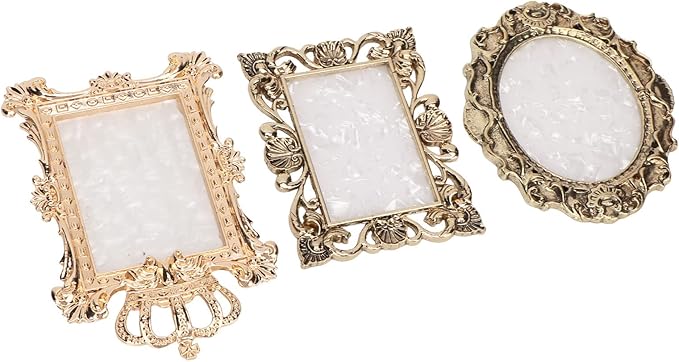 Nail Art Resin Palette,3pcs Vintage Nail Art Palette Multi Functional Display Mixing Nail Coloring Palette Nail Polish Color Mixing Palette for Makeup Gold Copper Color