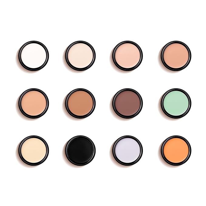Mallofusa Single Color Face Makeup Concealer Foundation Palette Moisturizing 0.49oz (Black)