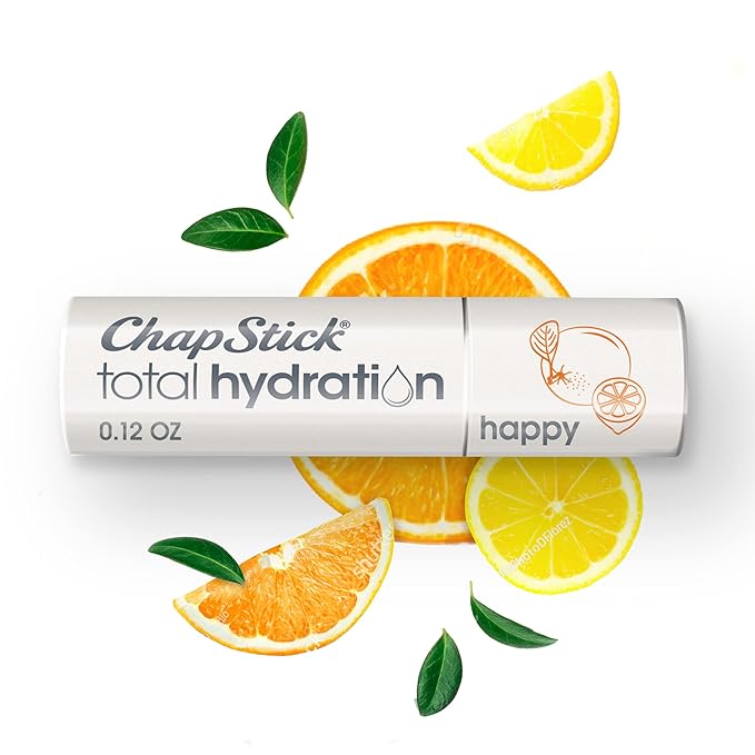ChapStick Total Hydration Essential Oils Happy Orange And Lemon Lip Balm Tube, Lip Care - 0.12 Oz