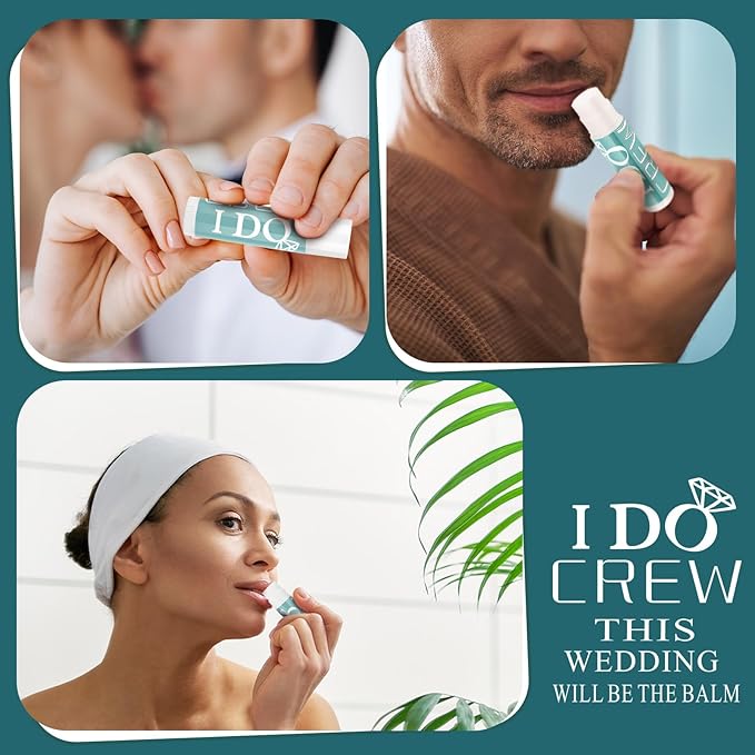 24 Pcs Bachelorette Lip Balm I Do Crew Wedding Party Gifts Bachelorette Lip Balm Gift Wedding Favors for Bachelorette Wedding Party Guest Supplies (Green)