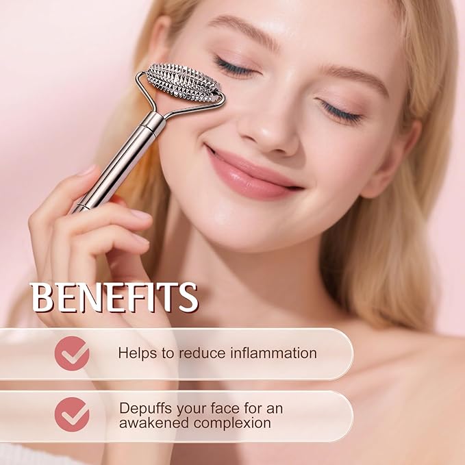 Gua Sha Facial Tools and Face Roller Set, Lymphatic Drainage Massager,Stainless Steel Facial Sculpting Eyes Roller Guasha for Face, Chin & Jawline Sculpting,Skin Care (Stainless Steel)