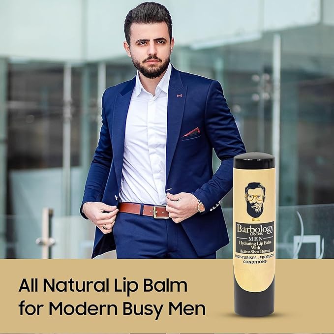 Men's Moisturizing Lip Balm for Chapped Lips with Organic Moroccan Argan Oil, Lightweight Formula Leaves Zero Residue, 0.17oz (Pack of 3)