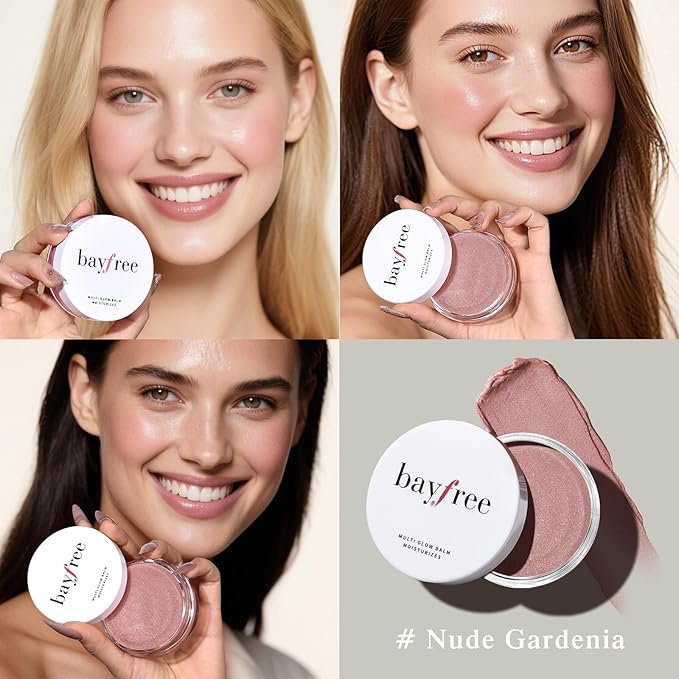 Multi Glow Balm, Cream Blush for Cheeks, Blush Balm Face Makeup, Radiant Finish, Hydrating, Creamy, Lightweight & Blendable Color, Face Balm, 0.63 Oz (Nude Gardenia)