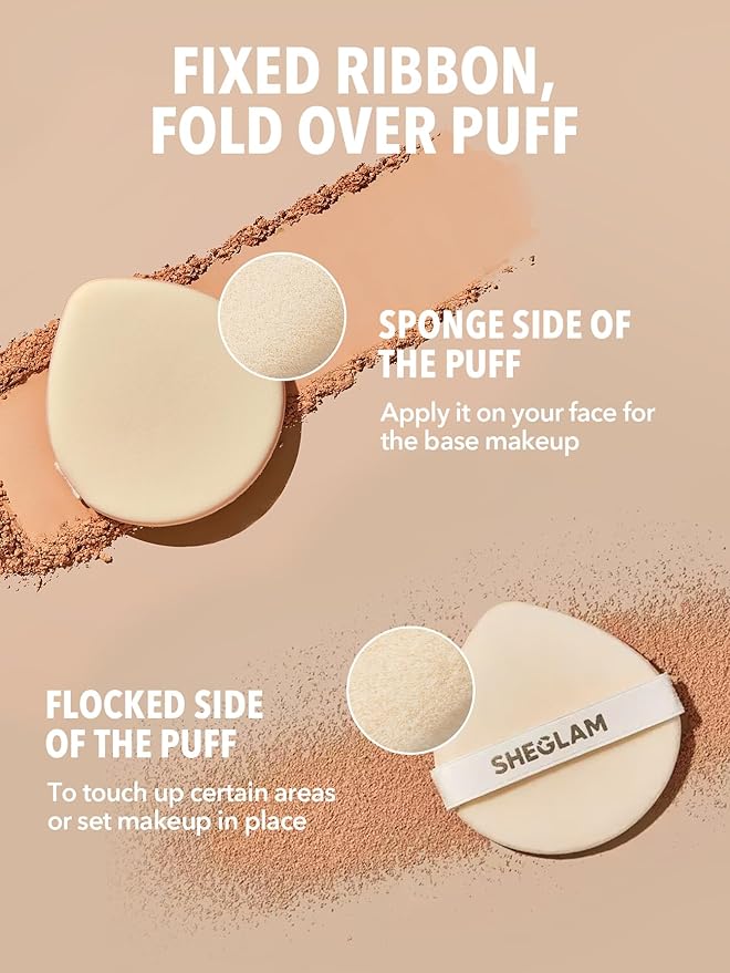 SHEGLAM SKin-Focus Full Coverage Powder Foundation Oil-Control Lightweight Face Pressed Powder Makeup-Nude