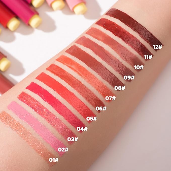 MAEPEOR Hydrating Lip Plumper 12 Colors Moisturizing Shiny Juicy Lip Balm Long Lasting Nourishing Lip Pluming Balm(Color 06)