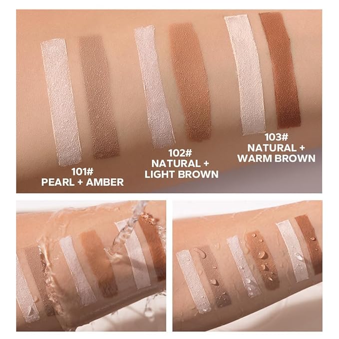 Double head contour stick, Highlight & Contour Bronzer Stick, durable and waterproof contour stick set, facial makeup contour face cream(01#Bronzer contour and glow sticks) 