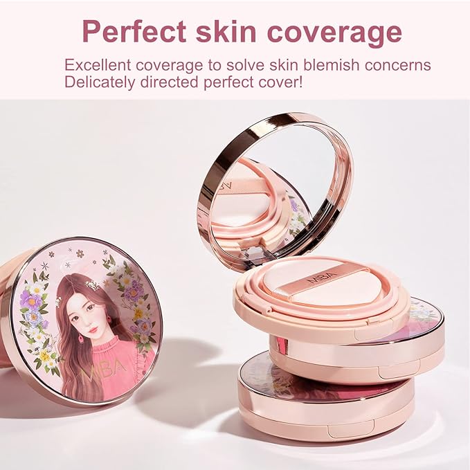 MIBA Ion Calcium Foundation Double Cushion RX 25 g / 0.88 oz Big Cushion SEASON 2 Long Lasting Effect for Dewy Skin. Skin moisturizing. Skin tightening relief. Fine coverage. Smooth adhesion (No 21)