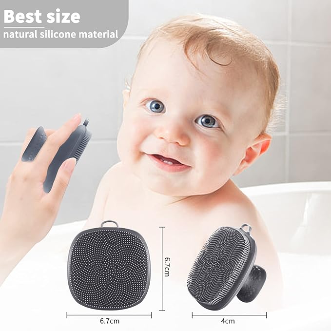 VWMYQ Face Scrubber - Silicone Facial Cleansing Brush for Men - Exfoliating and Cleansing - Waterproof - Gray