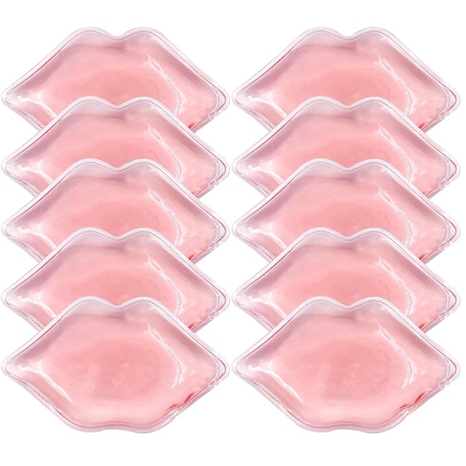 Lip Ice Pack for Cosmetic (10 PCS),Ice Pack After lip ice treatment, reusable ice pack lip shape ice pack to relieve pain and relax lips, anti-aging lip care ice pack to reduce lip swelling
